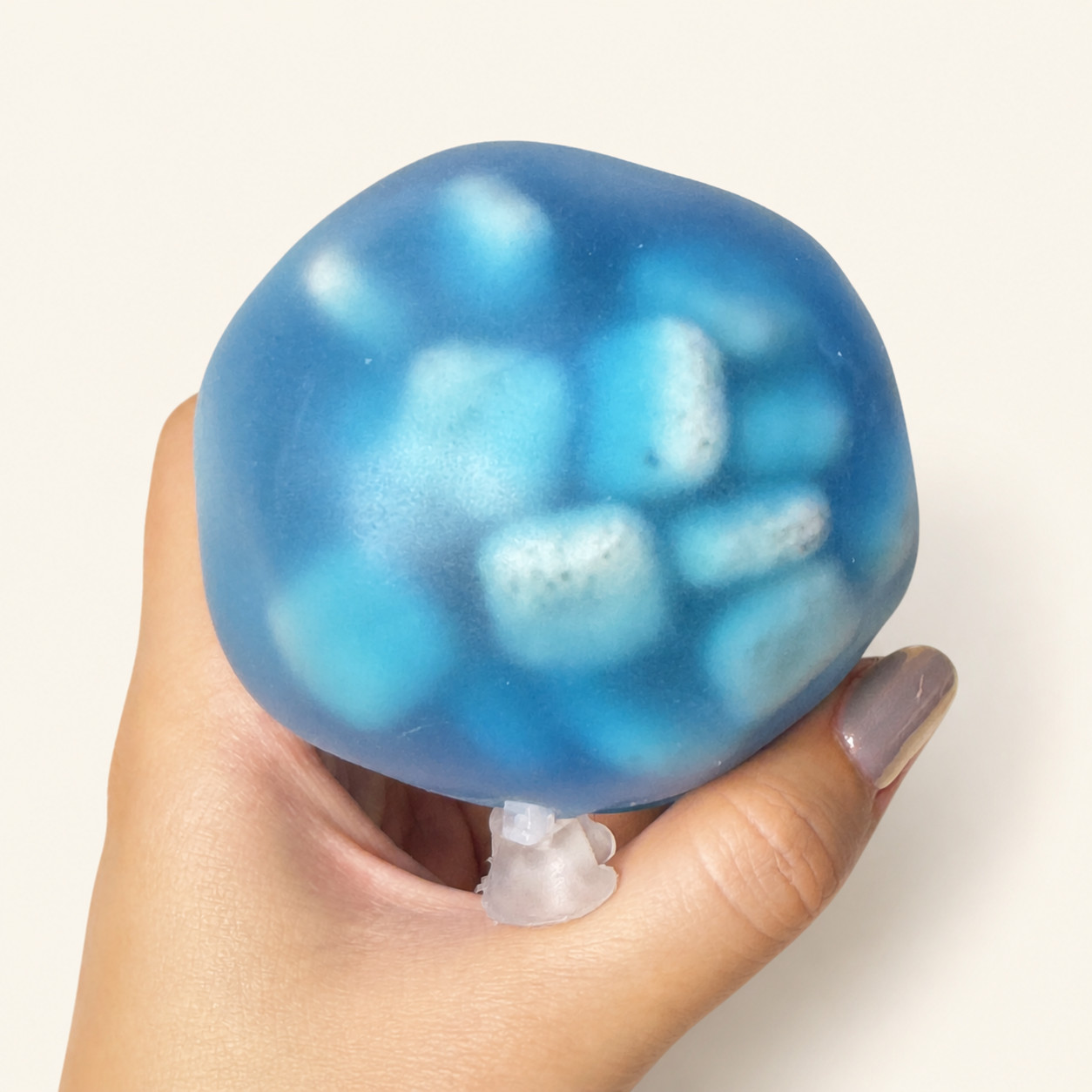 Close-up of the soft blue Moonlit Ocean Sensory Stress Ball